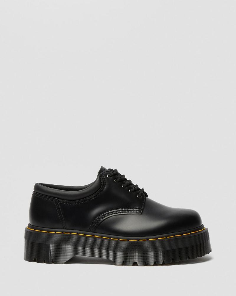 Dr Martens 8053 Læder Platform Oxford Sko Dame Sort | DK 380VRW